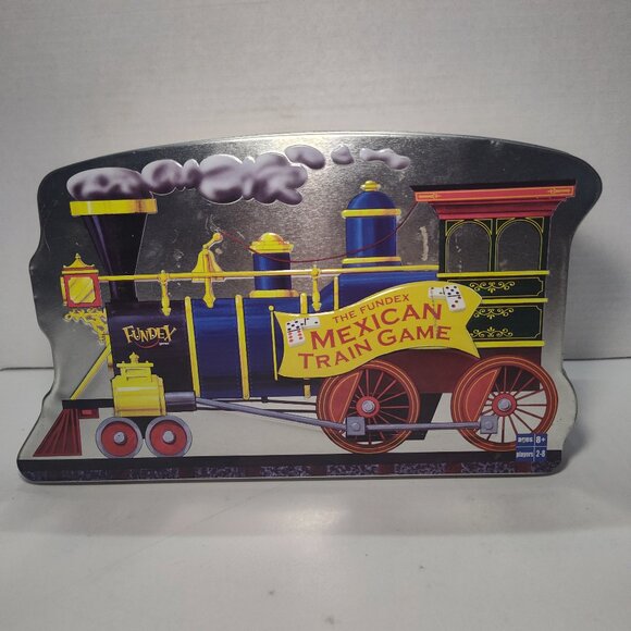 Fundex Mexican Train Game Dominos Electonic Sound 3D Hub Metal Storage Tin - Picture 1 of 8